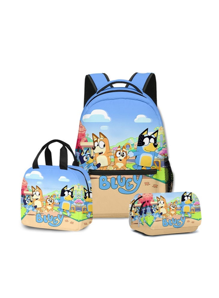 Bluey backpack pencil case satchel three-piece suit men and women leisure sports travel backpack student school backpack - Image 1